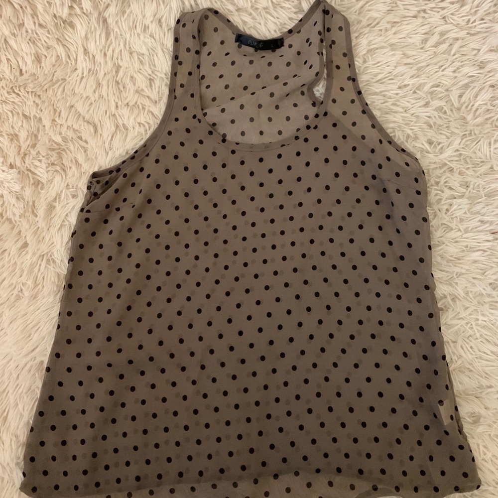 Sheer polkadot top size small